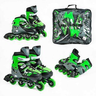 Детские ролики Best Roller 32944-М размер 34-37 Зеленый, колеса PU, переднее колесо со светом 32944-М фото