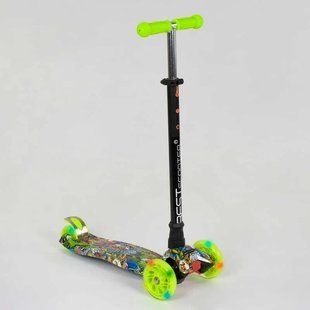 Дитячий триколісний самокат MAXI Best Scooter 779-1391, колеса PU зі світлом, кермо 77-86 см 779-1391 фото