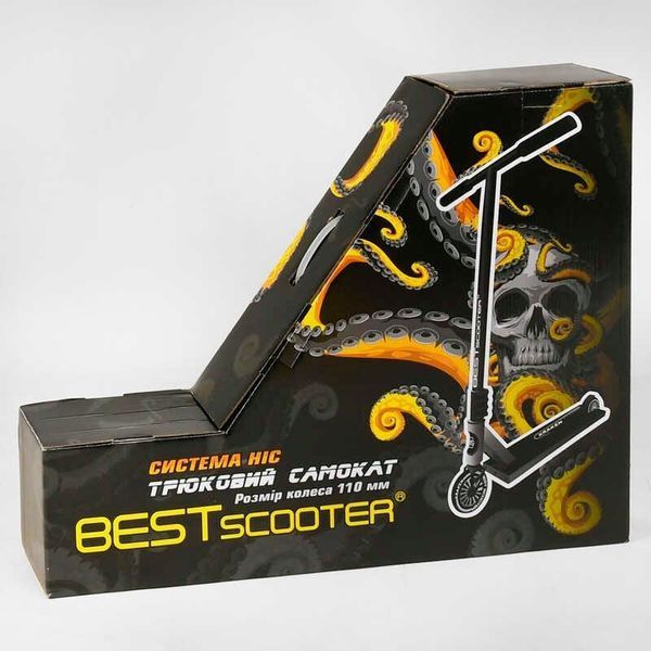 Самокат трюковий Best Scooter Kraken KR-93091, колеса PU 110 мм, висота 87 см, ABEC 9, Анодований KR-93091 фото