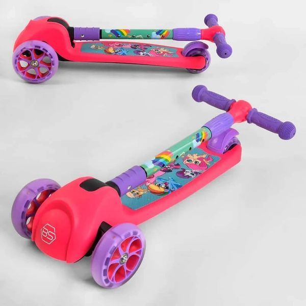 Самокат триколісний Best Scooter 68055 зі світними дисками та колесами, колесами, колеса PU 68055 фото