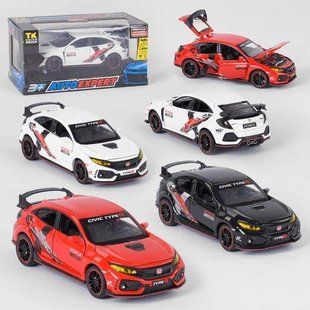 Машинка металопластик 33344 HONDA CIVIC "Авто Експерт" 3 кольори, 1:32, світло, звук, інерція, відчиняються 33344 фото