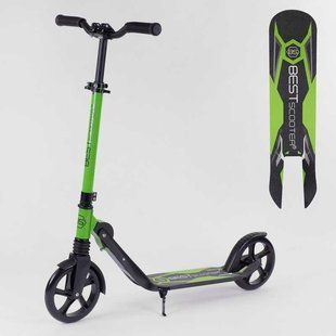 Дитячий двоколісний самокат Best Scooter 48664 Зелений, від 5 років, до 100 кг, колеса PU 20 см, 1 амортизатор 48664 фото